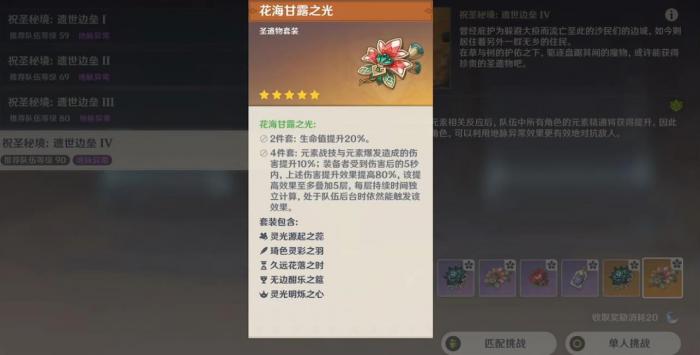 原神花海甘露之光哪些角色能用1