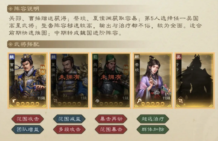 新三国志曹操传平民阵容怎么选择2