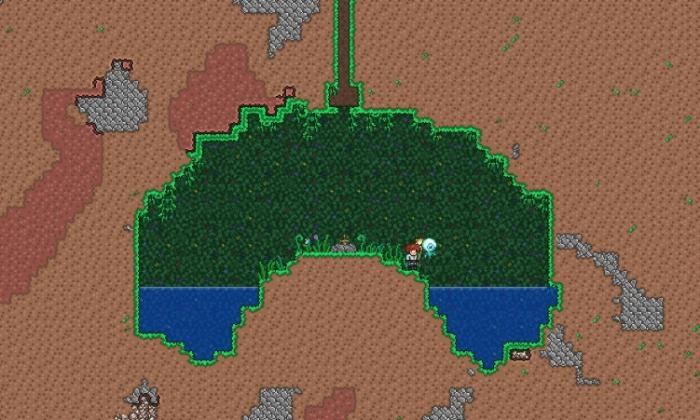 泰拉瑞亚如何快速找到剑冢1