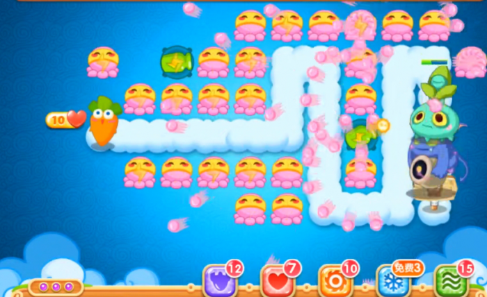 保卫萝卜2第65关怎么无伤通关3