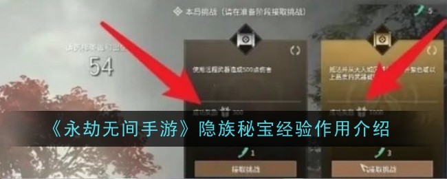 永劫无间手游隐族秘宝经验作用是什么1