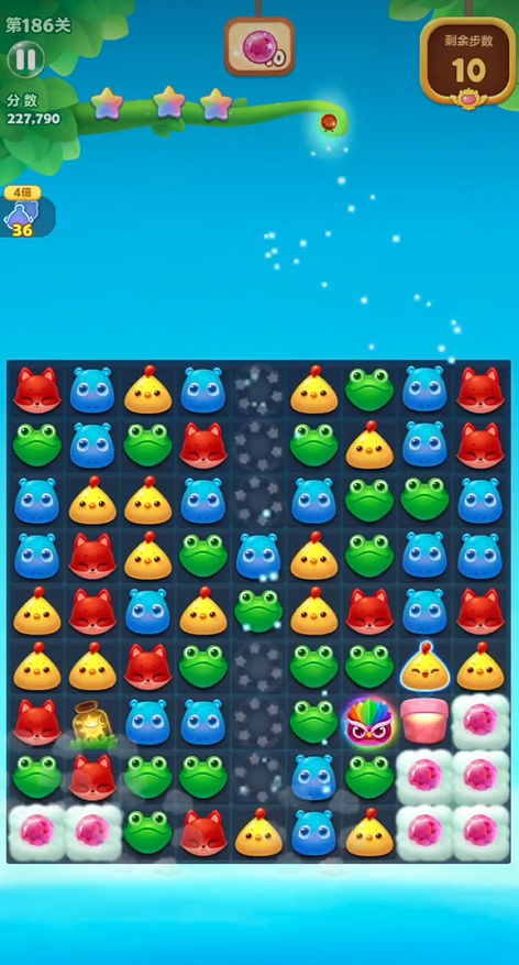 开心消消乐隐藏186关怎么过2