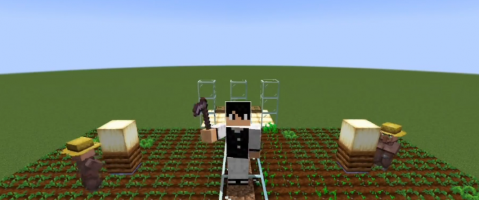 我的世界怎么才能让村民种地1