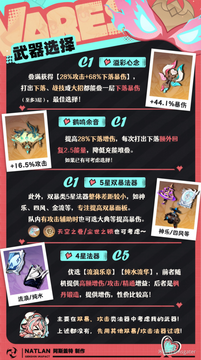 原神2026瓦雷莎武器选择推荐1