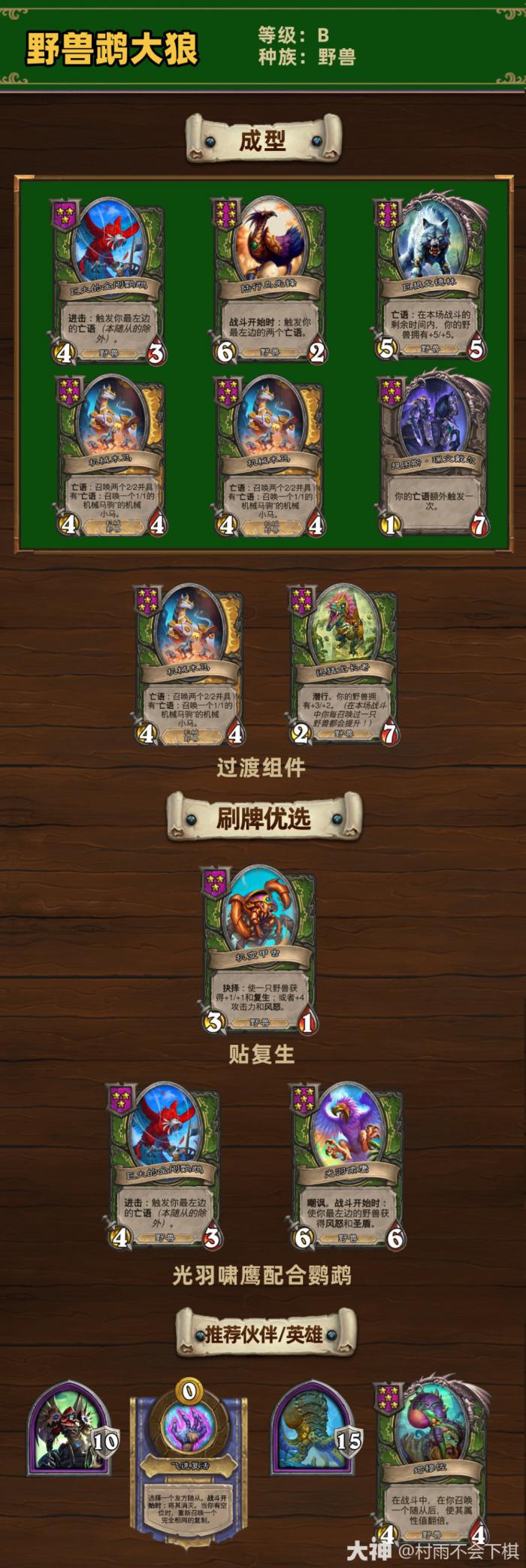 炉石传说33.6.2酒馆战棋野兽鹉大狼玩法攻略1