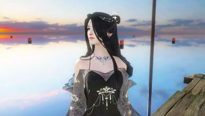 《逆水寒》新发型倚云鬓和红罗扇造型赏析2