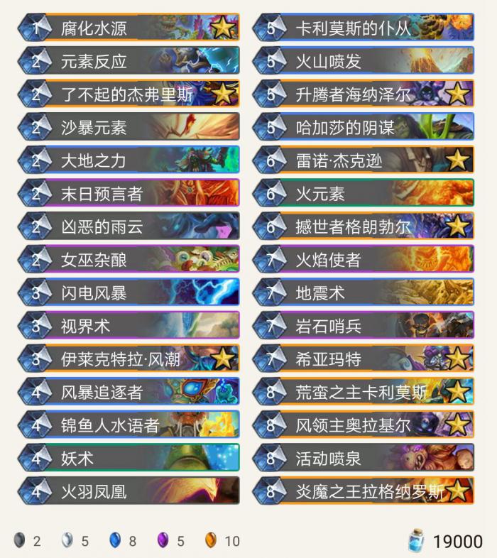 《炉石传说》元素宇宙萨卡组推荐2