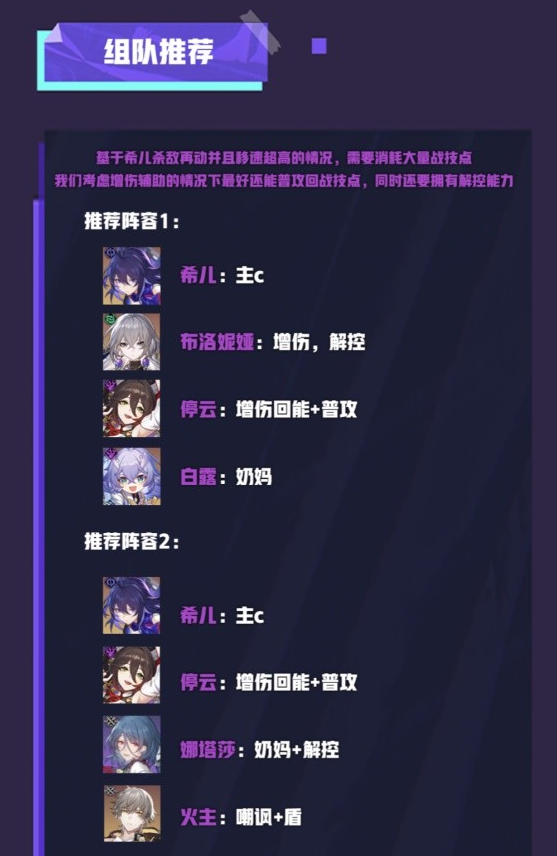 崩坏星穹铁道希儿组队推荐6