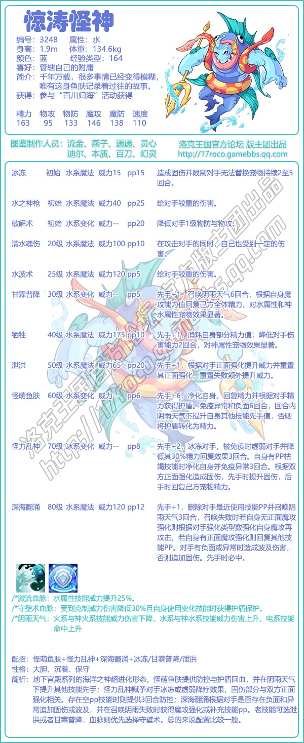 洛克王国惊涛怪神技能表1