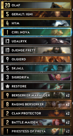 《巫师之昆特牌》希里新星卡组推荐1