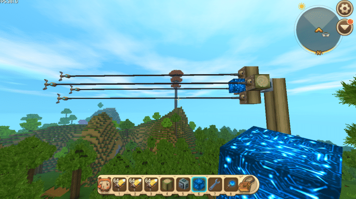 《迷你世界》旋转炸山火箭炮制作攻略2