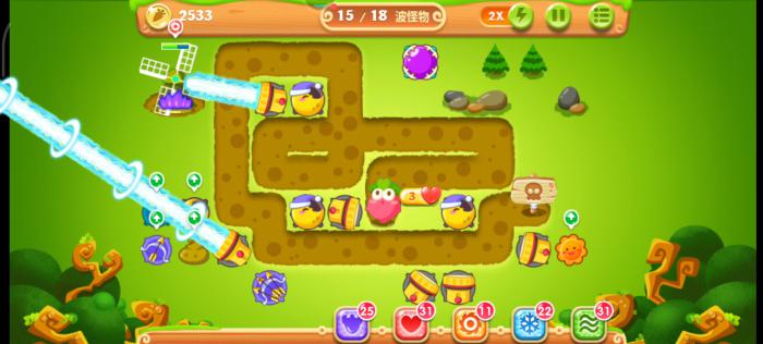 保卫萝卜2第二十一关怎么过2