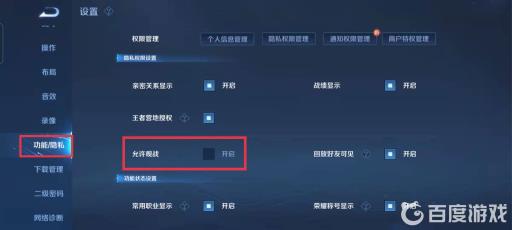 王者观战在哪开?3