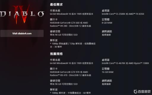 暗黑破坏神4什么配置能玩?_暗黑4推荐配置要求