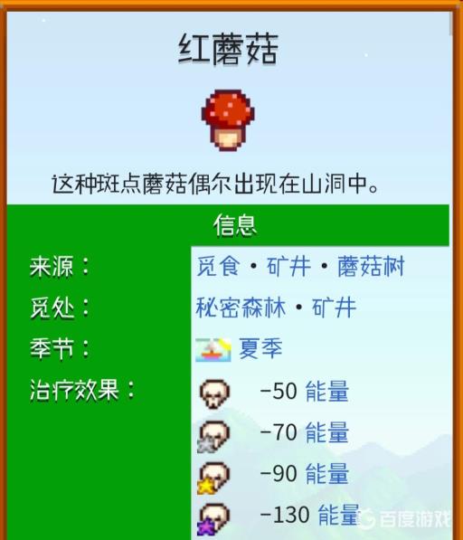 星露谷红蘑菇哪里得到?2