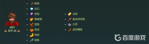 星露谷物语各人物喜欢的东西是什么?33