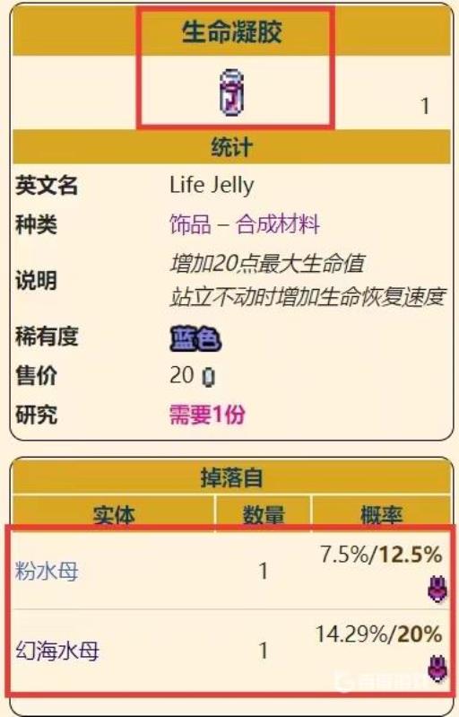 泰拉瑞亚灾厄生命凝胶怎么得?2