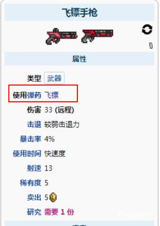 泰拉瑞亚飞镖步枪的弹药是什么?2