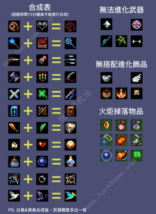 吸血鬼幸存者超武合成表1