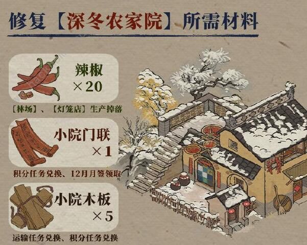 江南百景图农家小院修复材料一览4