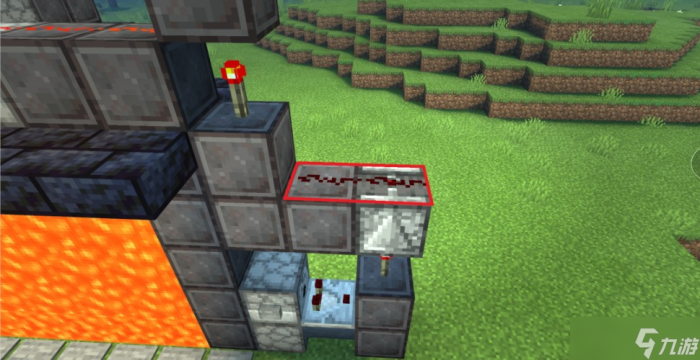 《我的世界》全自动按钮岩浆门建造教学20