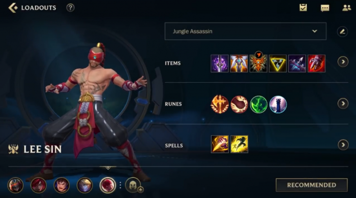 英雄联盟手游盲僧出什么装备1