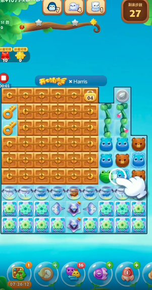 开心消消乐隐藏关1077怎么过1