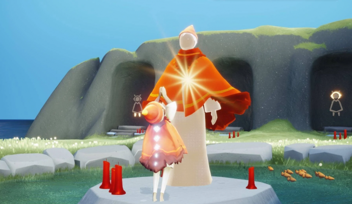 光遇怎么与先祖互换斗篷1