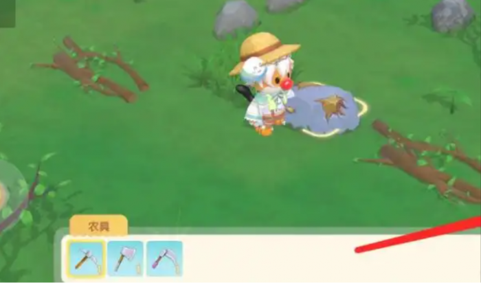 摩尔庄园门口的石块路怎么清理2